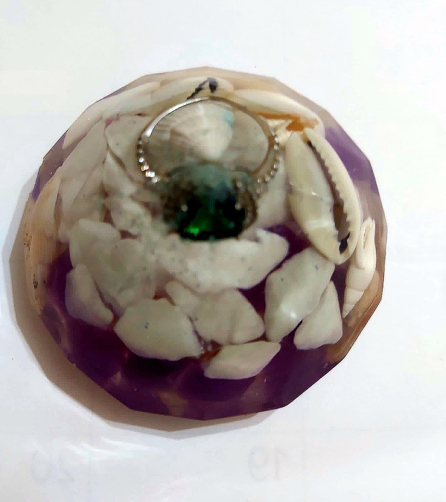 engagement ring cast in resin pyramid