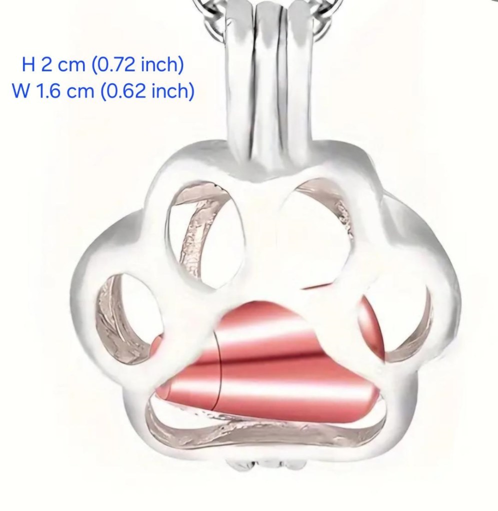 Charming Paw-Shaped Locket Necklace with a Delicate Urn or Resin Pearl Enclosed